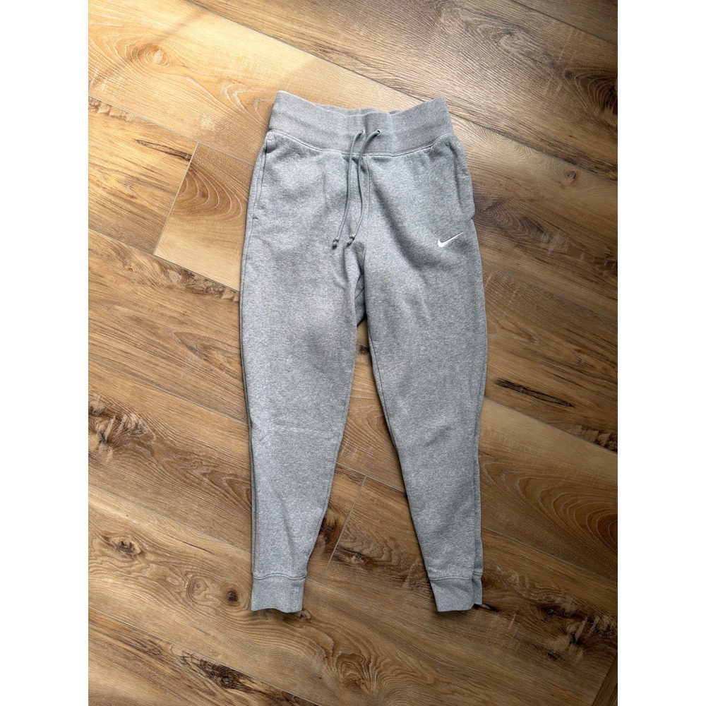 Nike Phoenix Fleece Joggers Grey Womens S Gym Workout High Rise Pull On Athletic